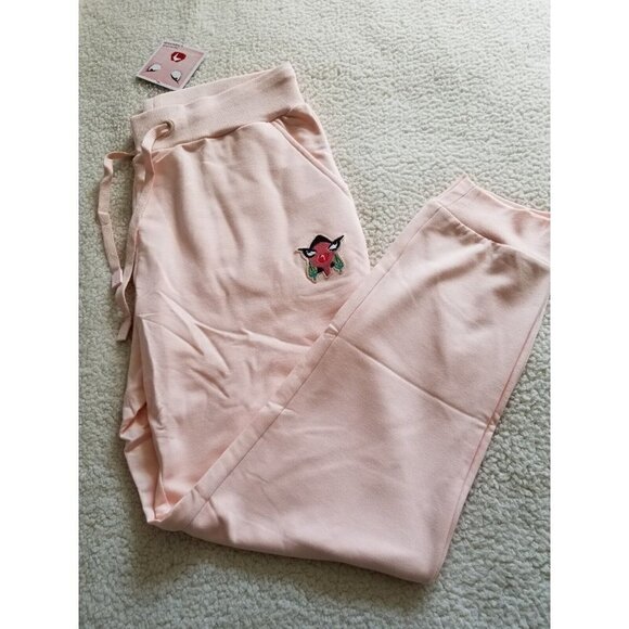 Badgley Mischka French Terry Jogger Pants with Pockets Blush Pink Women's Size M - Picture 1 of 11